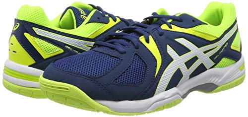 Asics Gel-Hunter 3, Zapatos de Bádminton para Hombre, Azul (Poseidon/White/Safety Yellow), 44.5 EU