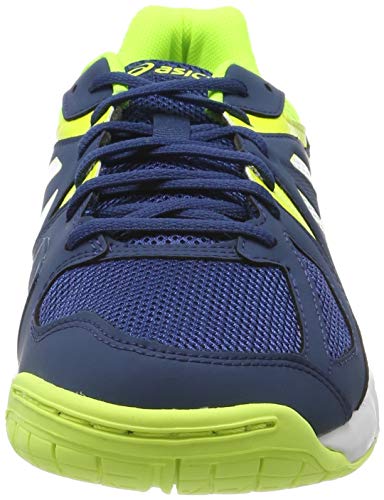 Asics Gel-Hunter 3, Zapatos de Bádminton para Hombre, Azul (Poseidon/White/Safety Yellow), 44.5 EU