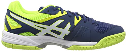 Asics Gel-Hunter 3, Zapatos de Bádminton para Hombre, Azul (Poseidon/White/Safety Yellow), 44.5 EU