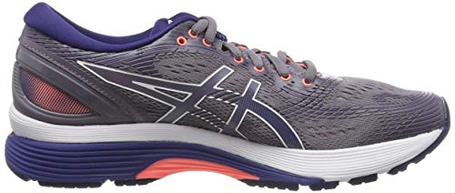 Asics Gel-Nimbus 21, Zapatillas de Running para Mujer, Gris (Lavender Grey/Dive Blue 500), 37.5 EU