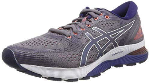 Asics Gel-Nimbus 21, Zapatillas de Running para Mujer, Gris (Lavender Grey/Dive Blue 500), 37.5 EU