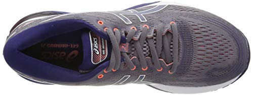 Asics Gel-Nimbus 21, Zapatillas de Running para Mujer, Gris (Lavender Grey/Dive Blue 500), 37.5 EU