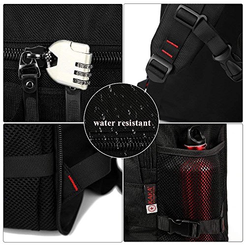 Asies Mochila Deportiva Macutos de Senderismo Viaje 50L, 3 en 1 Mochila, Equipaje de Hombro y de Mano, Morral Impermeable Multibolsillos Resistencia al Rayado con Cerradura Antirrobo