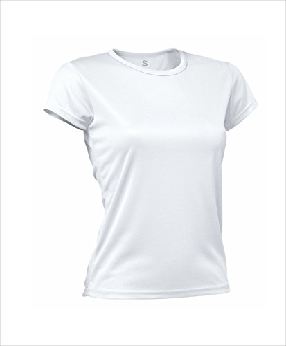 Asioka 356/16 Camiseta Técnica de Manga Corta, Mujer, Blanco, M