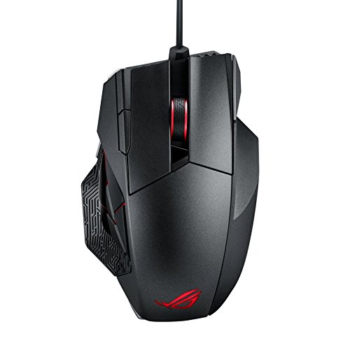 Asus ROG Spatha - Ratón gaming con 12 botones pAsus ROGramables, hasta 8200 dpi, conexión por cable y inalámbrica, zócalos intercambiables, chasis de magnesio, interfaz Asus ROG Armoury