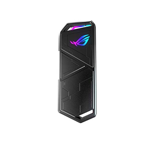 ASUS ROG Strix Arion - Caja de SSD M.2 NVMe (USB3.2 Gen. 2 de Tipo C 10 Gbps, Cables USB-C a C y USB-C a A, instalación sin Destornillador, Almohadillas térmicas, Compatible con PCIe)