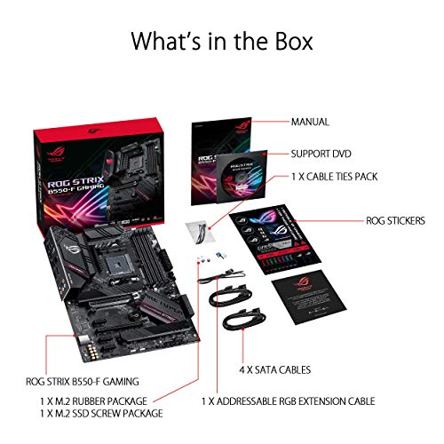 ASUS ROG Strix B550-F Gaming - Placa Base Gaming ATX AMD AM4 con VRM de 14 Fases, PCIe 4.0, Intel 2,5 GB LAN, Dual M.2, Micrófono cancelación Ruido, USB 3.2 Gen 2 e iluminación RGB Aura Sync