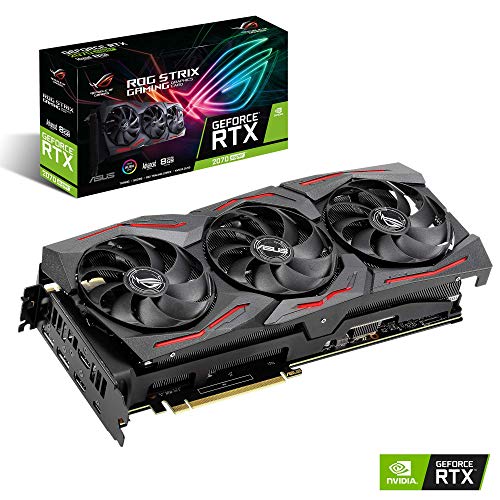 ASUS ROG Strix GeForce RTX 2070 Super OC Edition 8GB GDDR6 - Tarjeta gráfica (Ventiladores Axial-Tech, Dual BIOS, Auto-Extreme, SAP II, MaxContact, GPU Tweak II, Aura Sync, FanConnect II)
