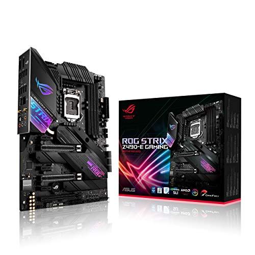 ASUS ROG Strix Z490-E Gaming - Placa Base Gaming ATX Intel de 10a Gen LGA 1200 con VRM de 16 Fases, WiFi 6, LAN 2.5 Gigabit, Dual M.2 con disipación, USB 3.2 Gen 2, SATA e iluminación RGB Aura Sync