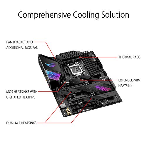 ASUS ROG Strix Z490-E Gaming - Placa Base Gaming ATX Intel de 10a Gen LGA 1200 con VRM de 16 Fases, WiFi 6, LAN 2.5 Gigabit, Dual M.2 con disipación, USB 3.2 Gen 2, SATA e iluminación RGB Aura Sync