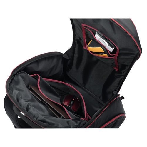 Asus Shuttle 2 - Mochila para portátil, 43,2 cm (17 pulgadas) negra con franjas rojas