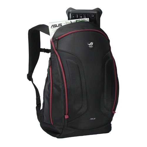 Asus Shuttle 2 - Mochila para portátil, 43,2 cm (17 pulgadas) negra con franjas rojas