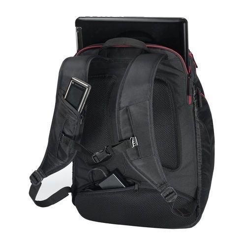 Asus Shuttle 2 - Mochila para portátil, 43,2 cm (17 pulgadas) negra con franjas rojas