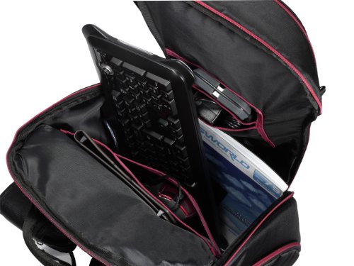 Asus Shuttle 2 - Mochila para portátil, 43,2 cm (17 pulgadas) negra con franjas rojas