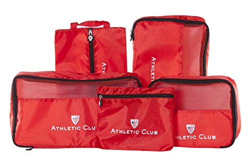 Athletic Club de Bilbao - Pack de Viaje Maleta y Accesorios - Producto Oficial del Equipo Temporada 19/20. Incluye Almohada Cervical, Organizador de Equipaje, Neceser, Antifaz y Etiqueta de Equipaje.