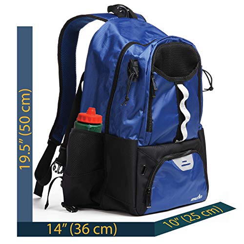 Athletico Youth Lacrosse Bag – Mochila de Lacrosse Extragrande – para Todos los Equipos de Lacrosse o Hockey – Dos Soportes para Palos y Compartimento Separado para Tacos, Azul