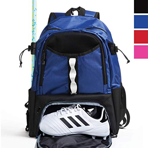 Athletico Youth Lacrosse Bag – Mochila de Lacrosse Extragrande – para Todos los Equipos de Lacrosse o Hockey – Dos Soportes para Palos y Compartimento Separado para Tacos, Azul