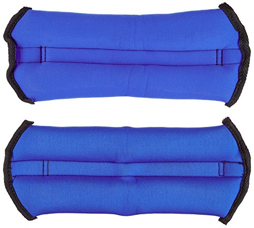 Atipick FIT20000, Muñequera lastrada de fitness y ejercicio, Azul / Negro, 400gr, Pack de 2