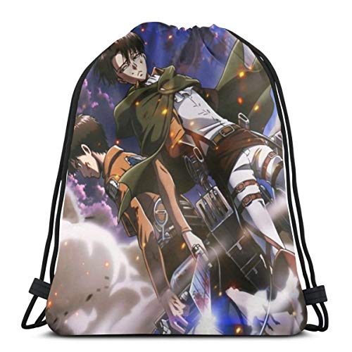 Attack on Titan - Mochila con cordón, bolsa de almacenamiento a granel para gimnasio y viajes