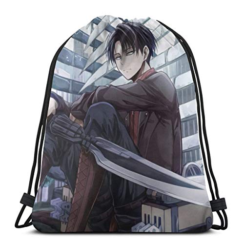 Attack on Titan - Mochila con cordón, bolsa de almacenamiento a granel para gimnasio y viajes