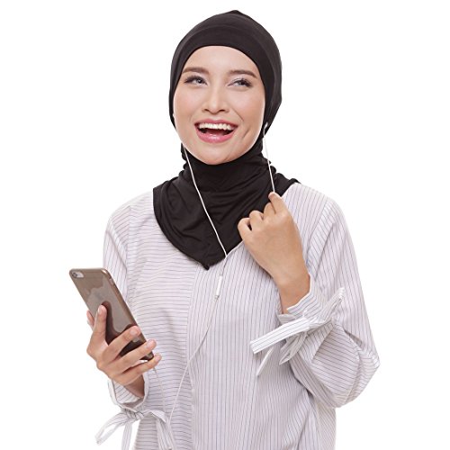 ❤️ ATTIQA - Hijab deportivo para mujeres musulmanas con velo - Velo bufanda turbante pashmina gorro chal abaya islámico hiyab - Atletas de fitness y cardio - Dri-FIT Elástico Talla Única - Negro