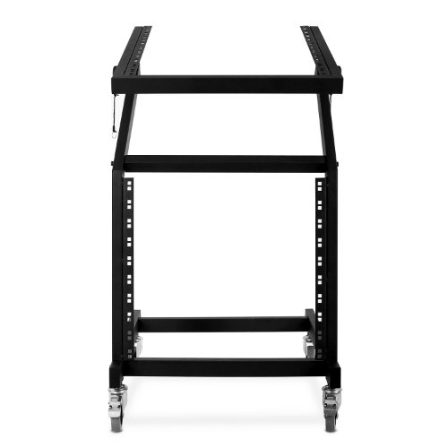 auna Soporte Rack (48 cm, 21 U, Cuatro Ruedas de Goma Suave con Giro de 360°, inclinable Entre +45° y -135°, portátil, 9,5 kg, 50 kg de Capacidad de Carga máxima)