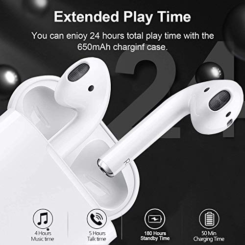 Auricular Bluetooth 5.0, Auricular inalámbrico, micrófono y Caja de Carga incorporados, reducción del Ruido estéreo 3D HD, para Auriculares iPhone/Android/Apple Airpods Pro/Samsung/Huawei