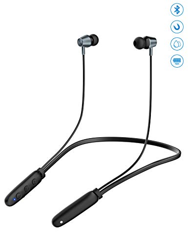 Auriculares Bluetooth Deportivos, Hotsea Auriculares Inalámbricos Bluetooth 5.0 Magnéticos, IPX7 In-Ear con CVC 8.0 Micrófono Reducción de 18 Horas para iPad, iOS Android Móviles Smartphones