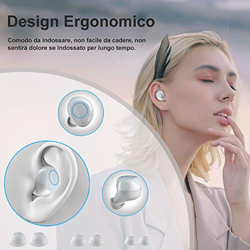 Auriculares Inalámbricos Bluetooth 5.0, LIFEBEE Auriculares Bluetooth Deportivos IPX5 Impermeable, Mini In-Ear TWS Cascos Bluetooth Inalámbricos con Microfono y Caja de Carga para iOS Android iPhone