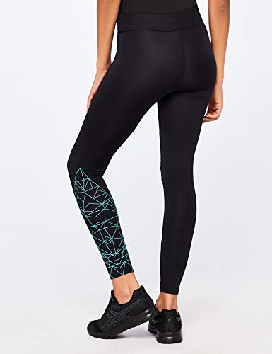 AURIQUE Leggings de Deporte Mujer, Negro (Black), X-Small