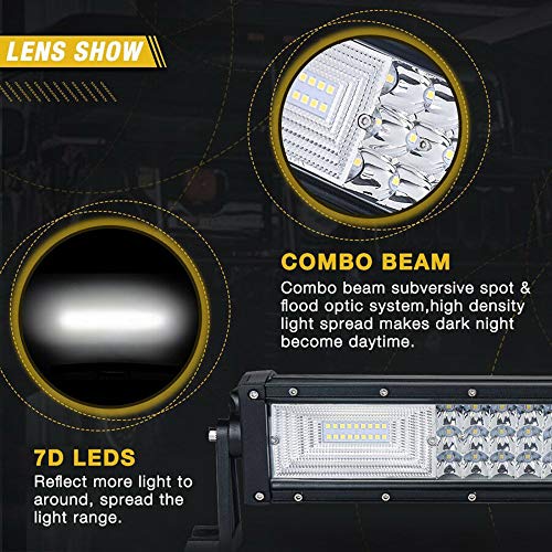 AUXTINGS 32 pulgadas 405W Curvo triple fila 7D LED barra de luz de trabajo Spot Flood Combo Beam DC 12V-24V 6000K vehículos todoterreno 4x4 Atvs Utvs