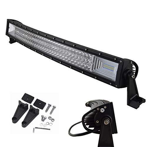 AUXTINGS 32 pulgadas 405W Curvo triple fila 7D LED barra de luz de trabajo Spot Flood Combo Beam DC 12V-24V 6000K vehículos todoterreno 4x4 Atvs Utvs