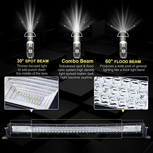 AUXTINGS 42 pulgada 540W LED barra de luz 7D foco de inundación de haz combo impermeable doble fila LED luces de buceo de trabajo para todoterreno