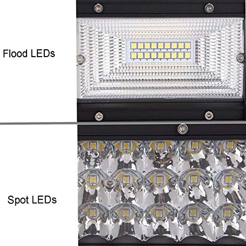 AUXTINGS 42 pulgadas 540W Curva triple fila 7D LED barra de luces de trabajo Spot Flood Combo Beam DC 12V-24V 6000K 4x4 vehículos todo terreno Atvs Utvs (sin arnés de cableado)