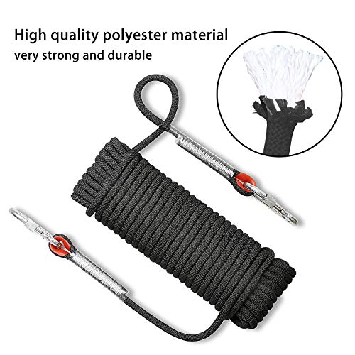 Awroutdoor Cuerda de Seguridad Cuerda de Escalada Profesional de Alta Resistencia para Escalar al Aire Libre y en Interiore Perfessional Rappelling Auxiliar, 10.5 mm de Diámetro