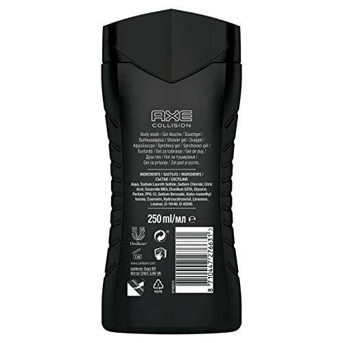 Axe Collision - Gel de Ducha para hombres, Pack 6 x 250 ml