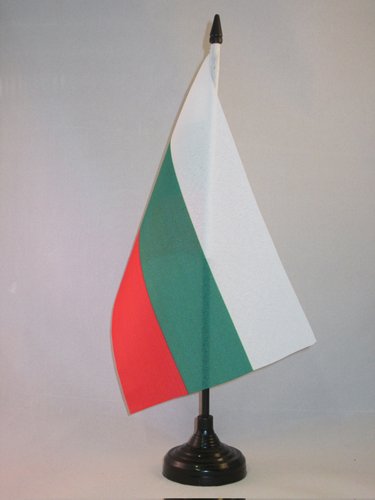 AZ FLAG Bandera de Mesa de Bulgaria 21x14cm - BANDERINA de DESPACHO BÚLGARA 14 x 21 cm