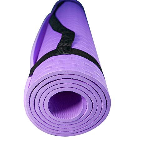 Azorex Esterilla Yoga Espeso Antideslizante Alfombrilla de Yoga Espesor 8/10 mm Esterilla Pilates Esterilla Deporte (Morado, Espesor 8mm Ancho 61cm)