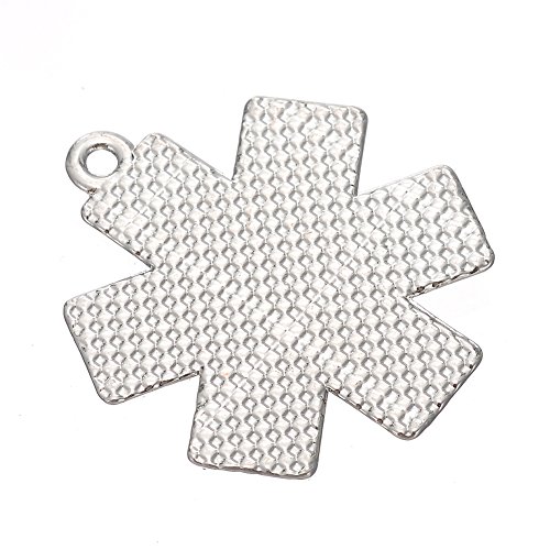 Azul cristal piedra Piercing estrella de vida Colgante Collar EMT Médico de emergencia técnico joyería