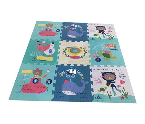 Babify Alfombra Puzzle para bebés Toy Planet - Espesor 2 cm, Antideslizante, Extragrande, Reversible, Impermeable, portátil, de Doble Cara, para niños pequeños y bebés (165x165x2cm)