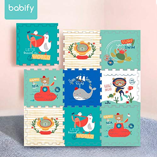 Babify Alfombra Puzzle para bebés Toy Planet - Espesor 2 cm, Antideslizante, Extragrande, Reversible, Impermeable, portátil, de Doble Cara, para niños pequeños y bebés (165x165x2cm)