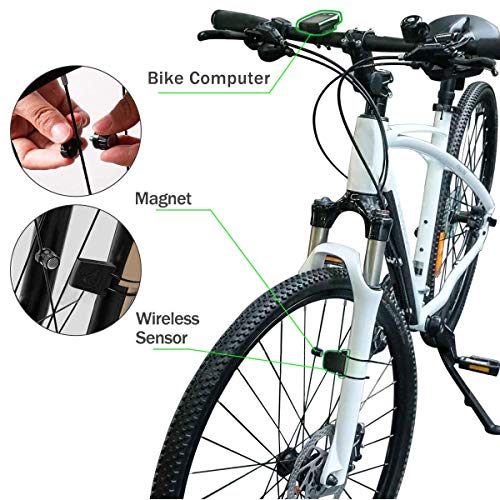 BACKTURE Cuentakilómetros para Bicicleta, 5 Idiomas Impermeable Computadora de Bicicleta, Velocímetro inalámbrico Bicicleta con Pantalla LCD de Retroiluminación para Ciclismo Speed Track Distancia