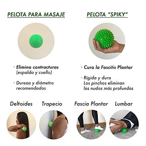 Bafeat Pro | Rodillo de masaje muscular palo con 2 pelotas Lacrosse | Liberación miofascial | Set completo para dolor de pies, piernas, espalda y cuello.+ Ebook con instrucciones de uso.