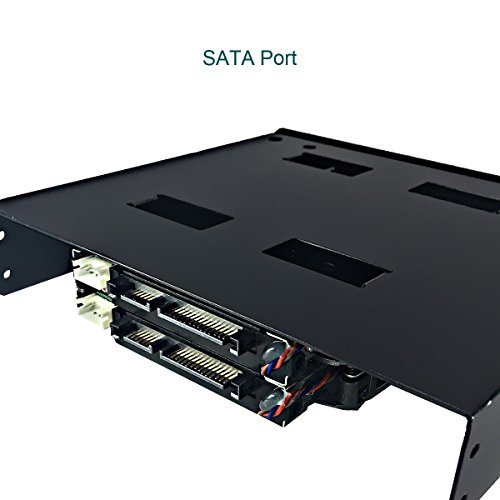 Bahia de disco duro interno - GLOTRENDS H252K Cajas Rack móvil con cable sata para 2 bahía de disco duro SATA I/II/III de 2.5" sin bandeja removible para bahía 5.25" (trayless de intercambio en calien