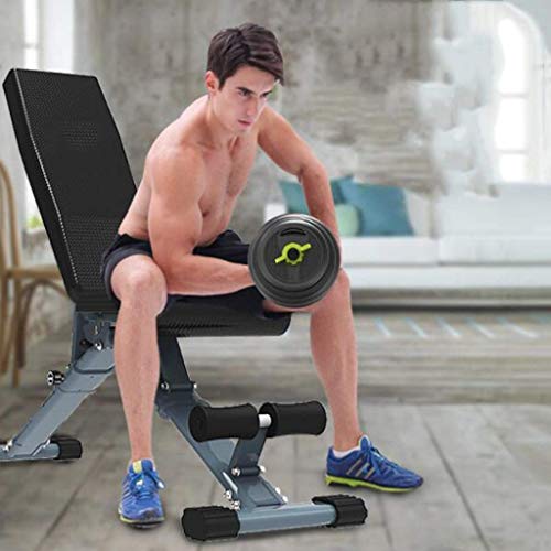 Baibao Inicio de banca con Mancuernas aparatos de Ejercicios Abdominales Ayuda multifunción Banco supino Junta de Fitness Silla Plegable Prensa Gimnasio Fitness Equipment (Size : 125x45x48cm)