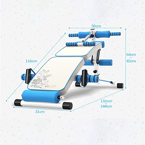 Baibao Junta supina Inicio Multi-función del músculo Abdominal de formación Flexiones Deportes Ayudas Hombres y Mujeres Abdominales Abdomen de la máquina de Carga máxima de 400 Kg Pequeño Azul Fresco