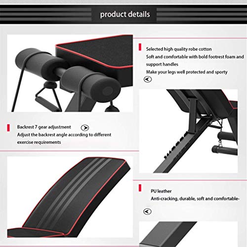 Baibao Multifunción con Mancuernas Banco de Hombres y Mujeres Inicio Abdominales supino Junta aparatos de Ejercicios de Fitness Silla