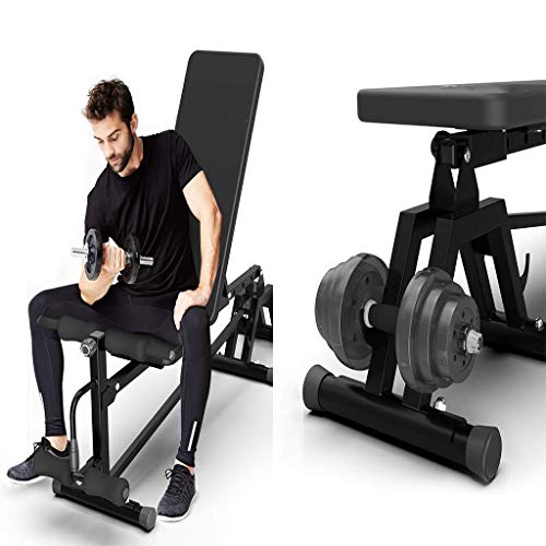 Baibao Sit-up Junta Ajustable casero Plegable de múltiples Funciones del músculo Abdominal Entrenar Auxiliar Junta Inicio Dumbbell Bench Negro