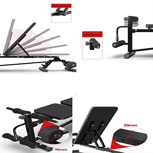 Baibao Sit-up Junta Ajustable casero Plegable de múltiples Funciones del músculo Abdominal Entrenar Auxiliar Junta Inicio Dumbbell Bench Negro