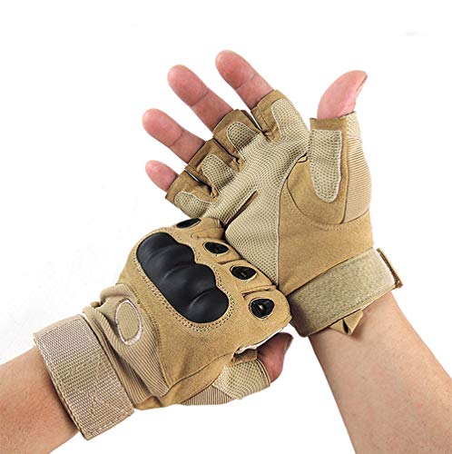 BAIJ Guantes de Escalada, Guantes de Entrenamiento, Guantes de Ejercicio, Resistentes al Desgaste, Transpirables y Antideslizantes, para canotaje, Mancuernas, Entrenamiento Cruzado,SandColor,L